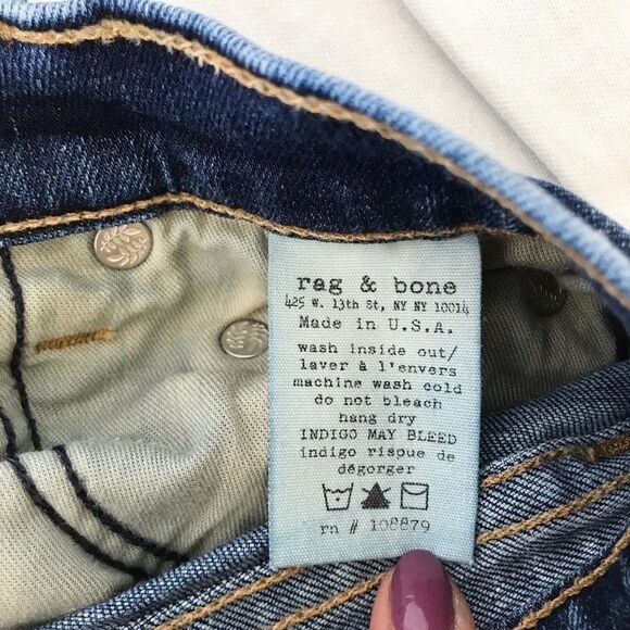 Rag & Bone medium wash Hampstead Skinny Jeans  24 - Picture 12 of 13